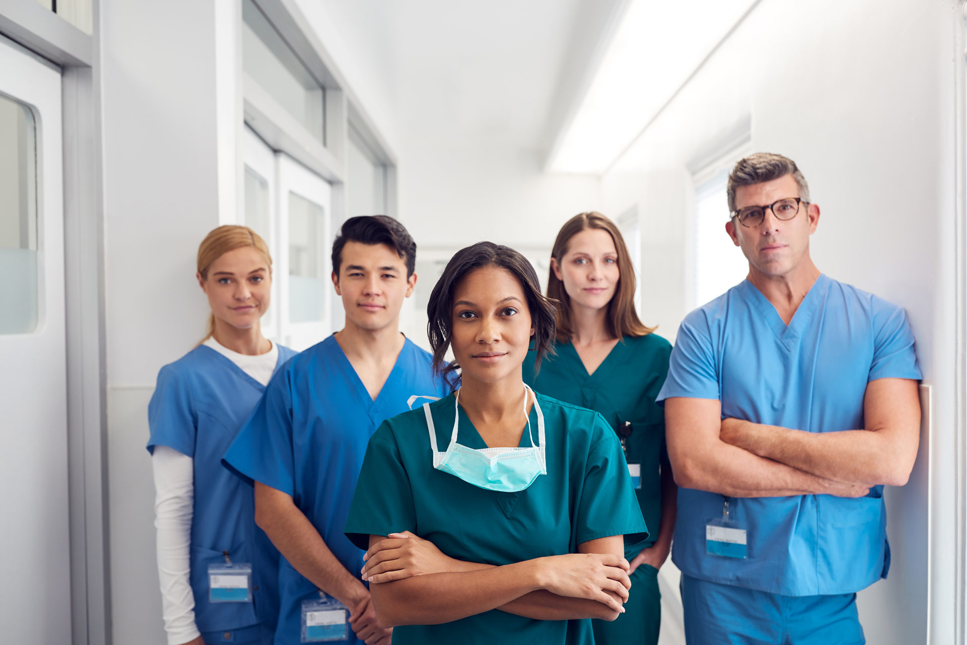 Nurses in scrubs